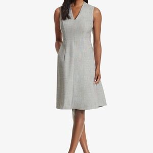 MM Lafleur Dress Womens 2 Jaycie Italian Gray sharkskin Herringbone Business